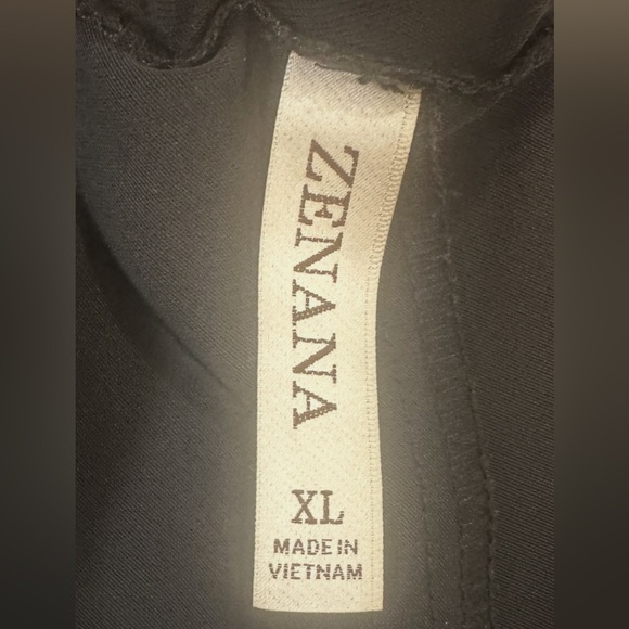 Zenana Wide Leg Pants Size XL Black High Rise Pockets Elastic Waistband At Back - Picture 7 of 12